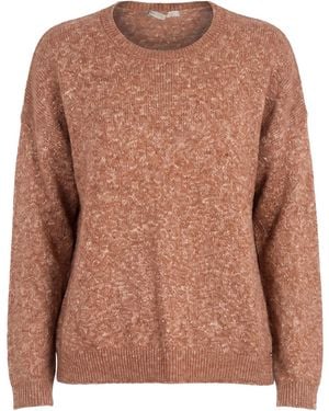 White Wise Camel Sweater Acrylic, Cotton, Polyester - Brown