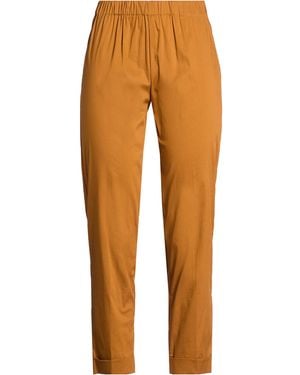 Semicouture Tan Trousers Cotton, Polyamide, Elastane - Orange