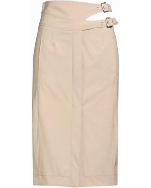 Alberta Ferretti Midi Skirt Virgin Wool, Elastane - Natural