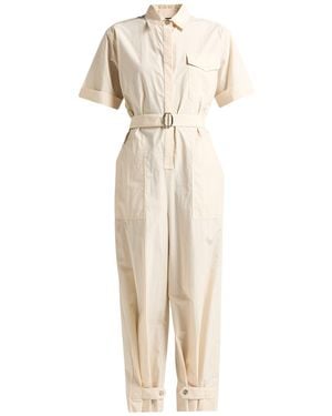 Moorer Jumpsuit Cotton, Linen - Natural