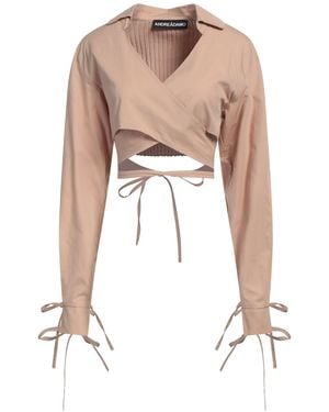 ANDREADAMO Camel Top Cotton, Viscose, Polyester, Polyamide, Elastane - White