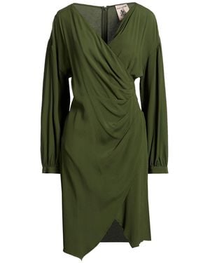 Semicouture Midi Dress Acetate, Silk - Green