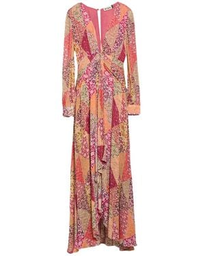 RIXO London Antique Rose Maxi Dress Viscose, Metal Fiber - Red
