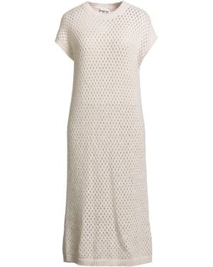 Peserico Cream Midi Dress Alpaca Wool, Nylon, Virgin Wool, Polyamide, Viscose - White