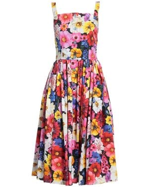 【関税＆送料込み】Dolce & Gabbana Multicolor Cotton Midi D Cotton sundress with rose print in Print for Women