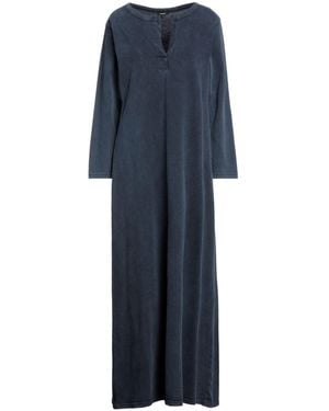 Aspesi Midnight Cady Crepe Long Dress in Blue | Lyst