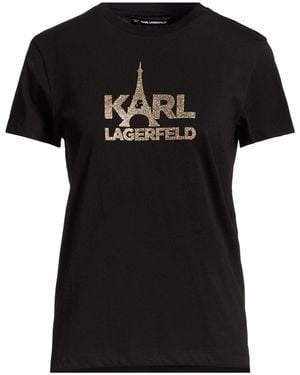 KARL LAGERFELD T-Shirt Cotton - Black