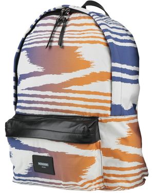 Missoni Multicolor Leather-Trim Polyester Backpack - Blue