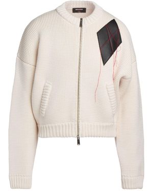 DSquared² Cream Cardigan Virgin Wool - Natural
