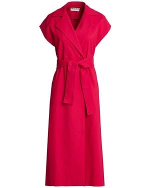 La Petite Robe Di Chiara Boni Coral Midi Dress Cotton, Polyamide, Elastane - Red