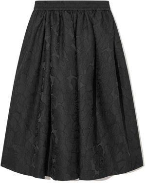 COS Floral-jacquard A-line Midi Skirt - Black