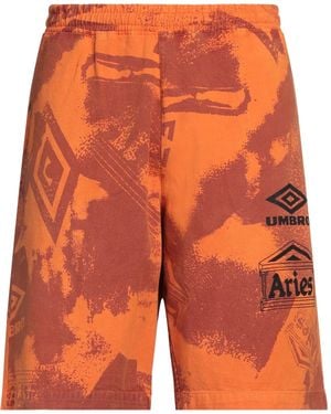 Aries X Umbro Denim Shorts Cotton - Orange