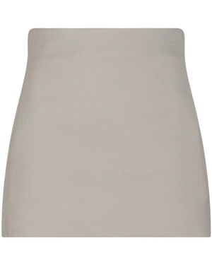 Wardrobe NYC Light Mini Skirt Virgin Wool, Viscose - Gray