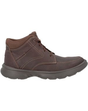 Clarks Ankle Boots Leather, Textile Fibers - Brown
