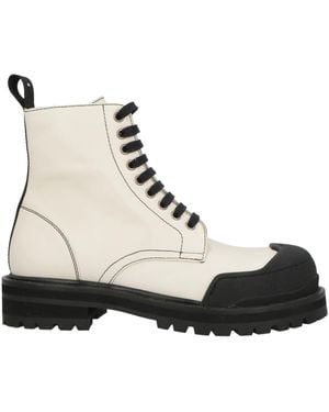 Marni Cream Ankle Boots Leather - Natural