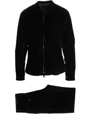 Giorgio Armani Suit Viscose, Cupro, Elastane - Black