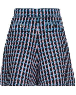Sandro Button-detailed Bouclé-tweed Shorts - Blue