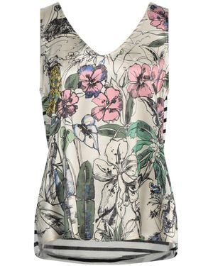 Shirtaporter Top Silk, Elastane, Cotton - White