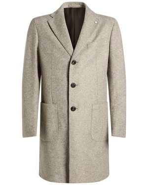 L.B.M. 1911 Coat Polyester, Acrylic, Virgin Wool - Natural