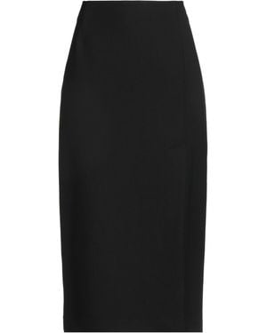 SOLOTRE Midi Skirt Polyester, Virgin Wool, Elastane - Black