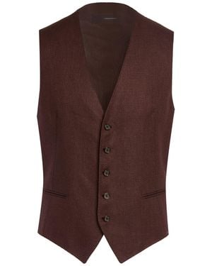Tagliatore Tailored Vest Linen, Cotton, Elastane - Brown