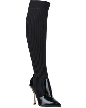 ショートブーツ・ブーティ DOLCE & GABBANA Over-the-knee jersey boots Black Stretch jersey thigh-high boots in Black for Women