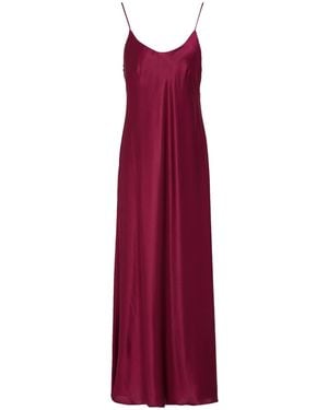 Roberto Collina Burgundy Maxi Dress Silk, Elastane - Purple