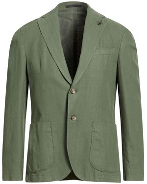 Paoloni Military Blazer Cotton, Linen - Green
