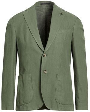 Paoloni Military Blazer Cotton, Linen - Green