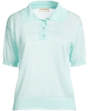 Roy Rogers Sky Polo Shirt Viscose, Polyester - Blue