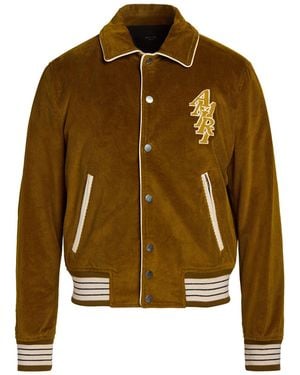 Amiri Khaki Jacket Cotton, Elastane, Ovine Leather - Brown
