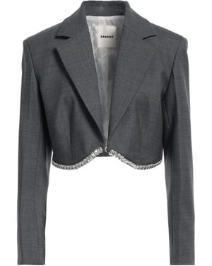 Sandro Blazer Wool, Polyester, Elastane - Grey