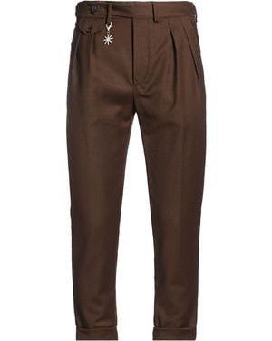 Manuel Ritz Marzotto For Dark Pants Virgin Wool, Elastane - Brown