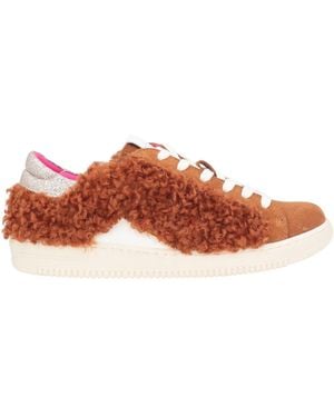 Nila & Nila Tan Sneakers Leather, Textile Fibers - Brown