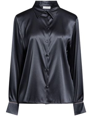 Peserico Midnight Shirt Silk, Elastane - Black