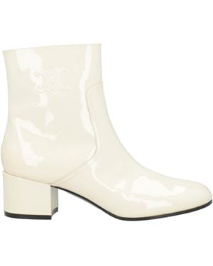 Celine Ivory Ankle Boots Calfskin - White