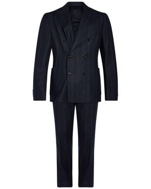 Lardini Midnight Suit Wool, Cashmere - Blue