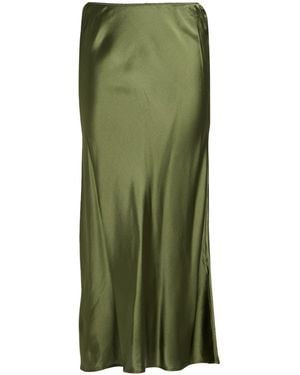 Roberto Collina Military Midi Skirt Silk, Elastane - Green