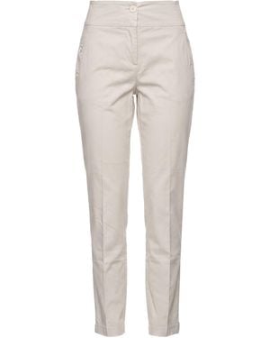 European Culture Khaki Trousers Cotton, Elastane - White