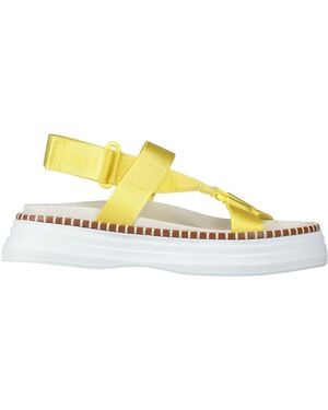 Odissi Sandals Textile Fibres - Yellow