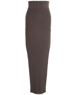 Rick Owens Charcoal Maxi Skirt Virgin Wool, Polyamide, Elastane - Brown
