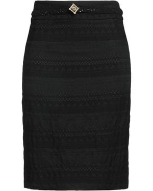 Roberto Cavalli Midi Skirt Wool, Polyester, Elastane - Black