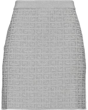 Givenchy Minirock Aus Metallic-strick Mit Logomuster - Grau