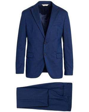 Paoloni Suit Wool, Elastane - Blue