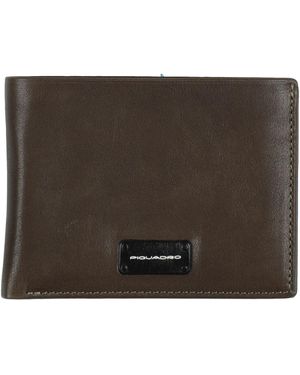 Piquadro Wallet Cow Leather, Aluminum - Brown