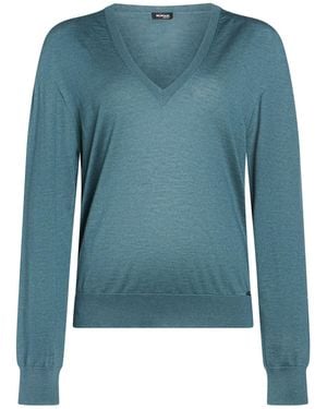 Kiton Sweater Cashmere, Silk - Blue