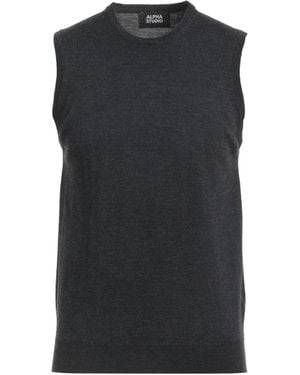 Alpha Studio Charcoal Jumper Merino Wool - Black