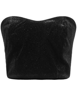 Giulia N Couture Top Cotton, Elastane - Black