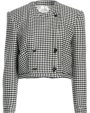 Sandro Cropped Double-breasted Houndstooth Tweed Jacket - Black