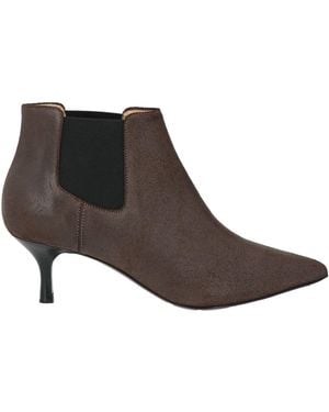 Testoni Chocolate Ankle Boots Leather - Brown